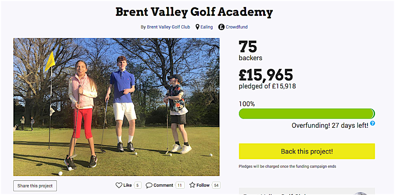 Brent Valley reaches its funding target