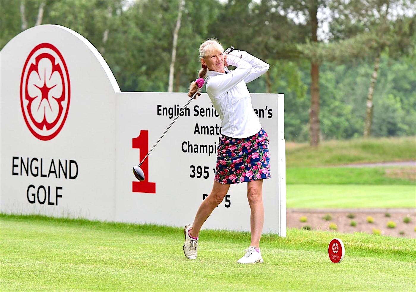 CHAMPION AGAIN: Aldeburgh's Fiona Edmond tees off the first at Market Rasen Golf Club