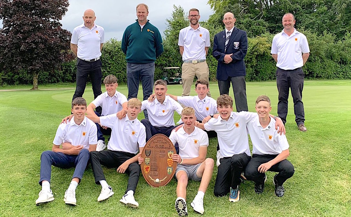 BROTHERS IN ARMS: South West Boys champions Gloucestershire celebrate their nerve-wracking victory