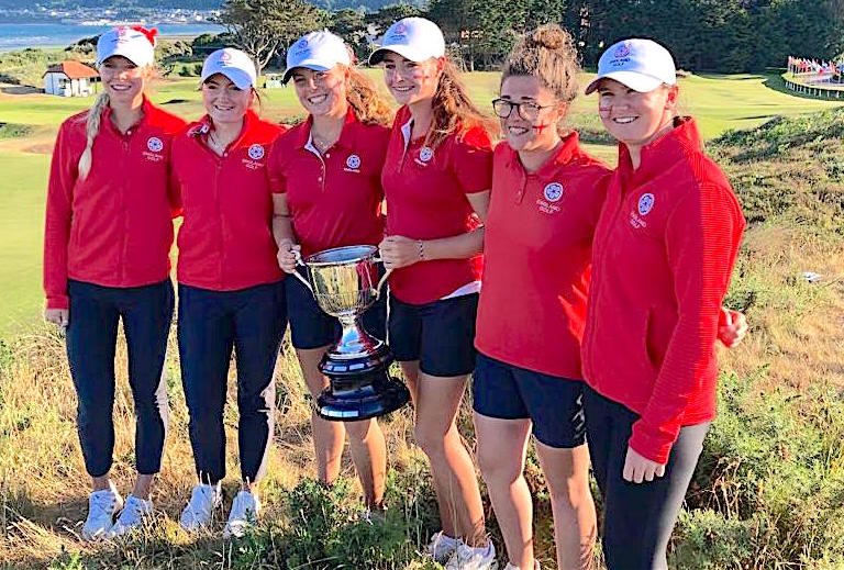 BACK ON TOP: England celebrate their European Team Championship at Royal County Down