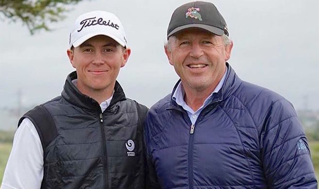KIWIS UNITE: Jimmy Hydes with his caddy (part-time) Sean Fitzpatrick