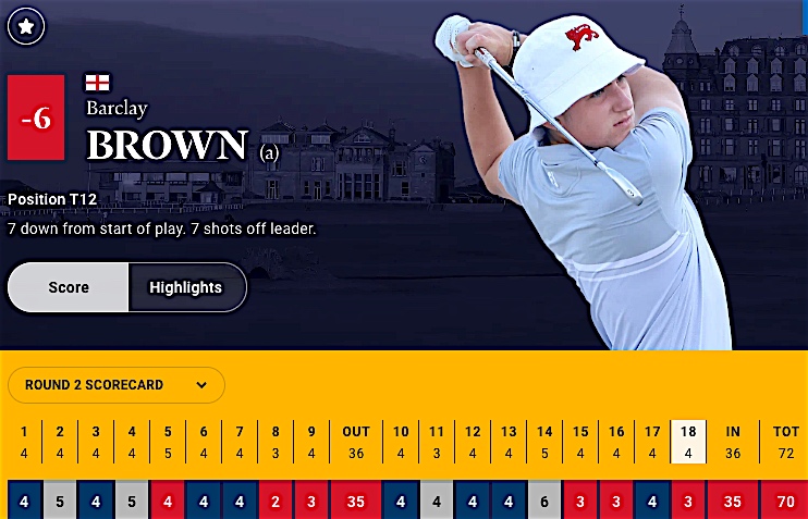 Barclay Brown finds himself in challenging pack at St Andrews thanks to birdie-laden finish