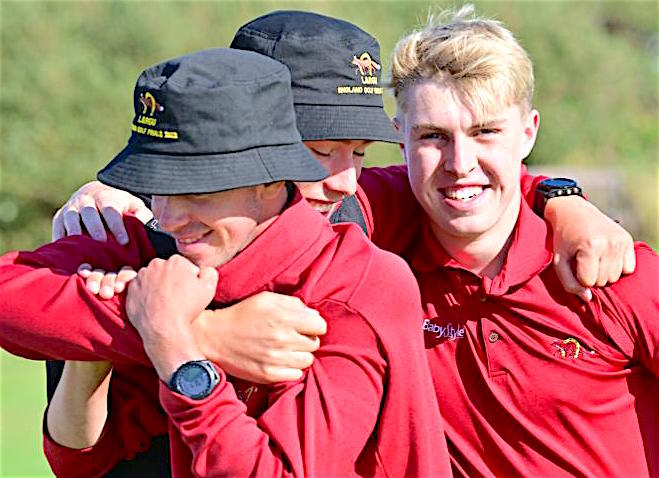 Part of the Leicestershire Boys team celebrate victory