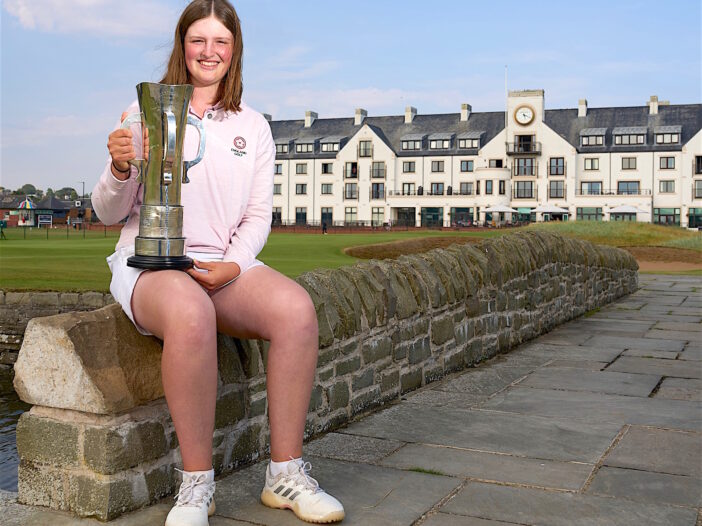 CLASS ACT: Lottie Woad with the British Girls Trophy