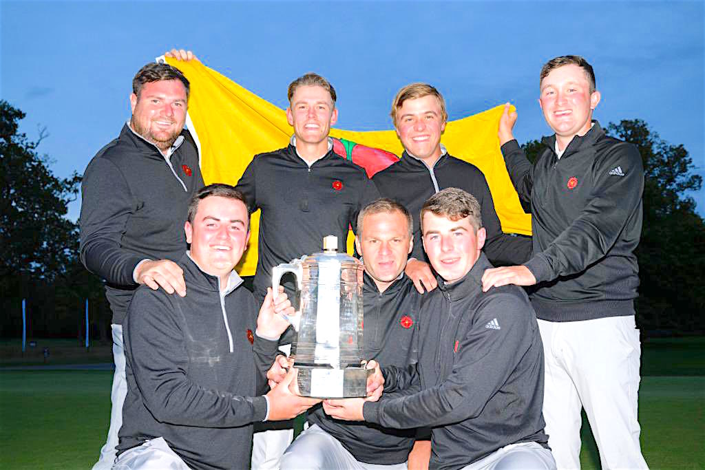 The victorious Lancashire team at Royal Norwich Golf Club