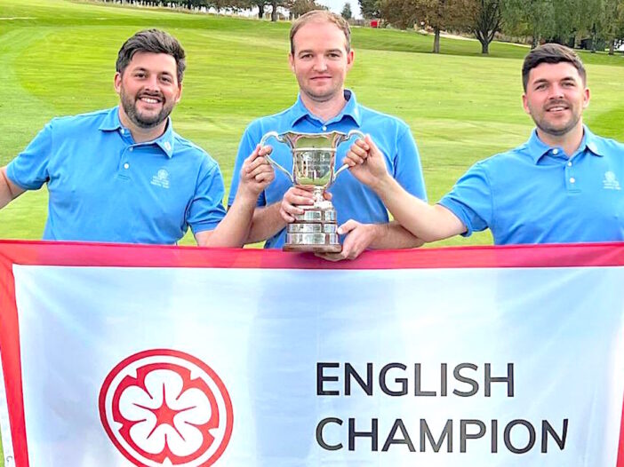 Rob Bardsley (left), John Paul Banbury (centre) and Daniel Bardsley of champions Moor Hall in Warwickshire