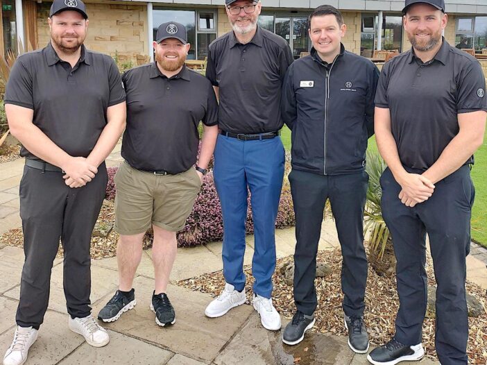 From the left: Jack Brooks (Northern Order of Merit), Mark Loughlin (Apeiron), Mark Flanagan (Northern Order of Merit), Mike Richardson (Hurlston Hall), Kevin Whittaker