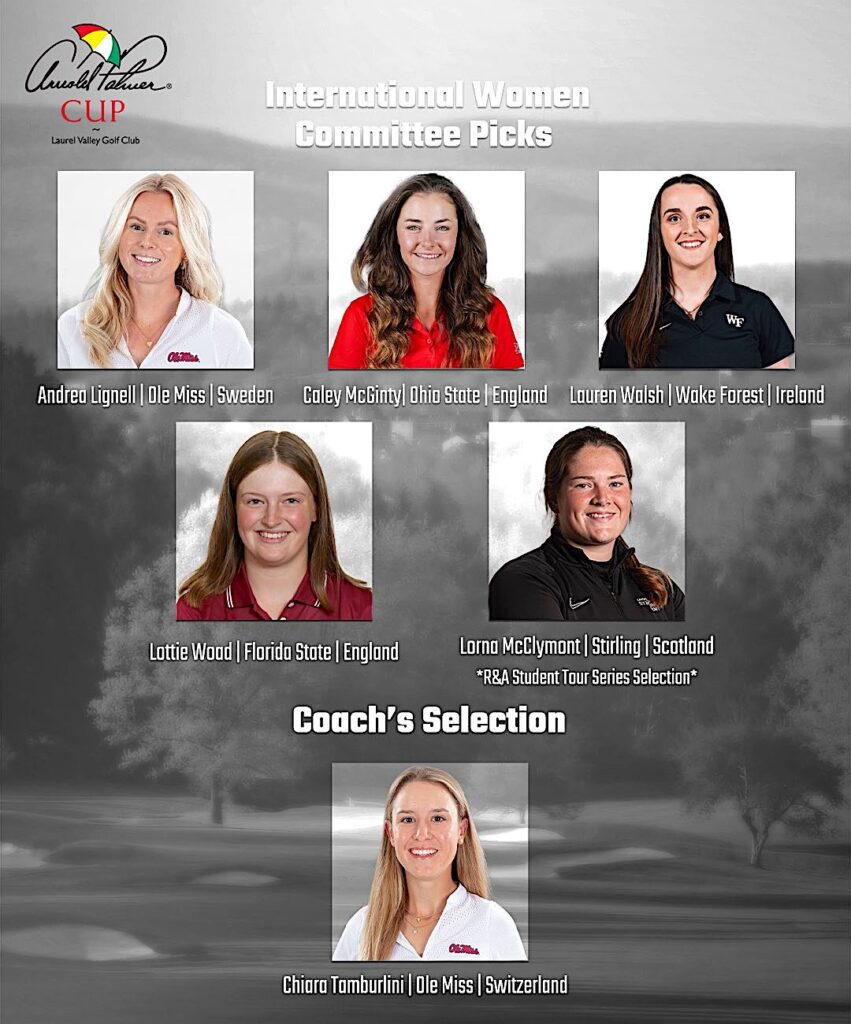 The Arnold Palmer Cup International Women team selections