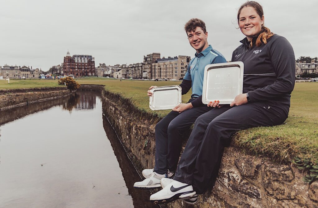 2023 R&A Student Series Order of Merit champions Ryan Griffin and Lorna McClymont