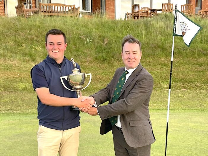 Frank Stableford winner Andrew Haswell with the Wallasey captain