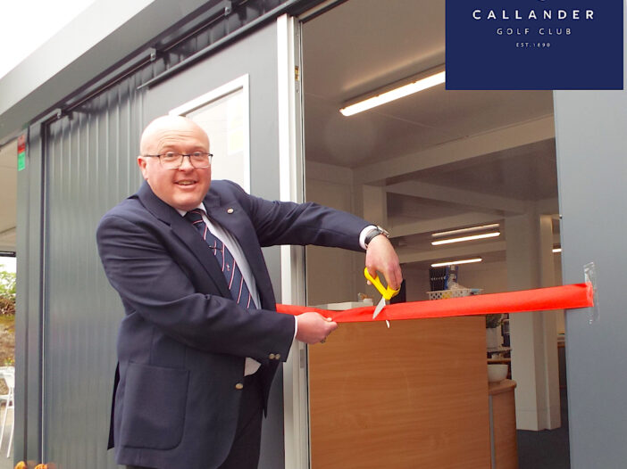 Forrmer Head Pro Allan Martin officially opens the new clubhouse at Callander Golf Club