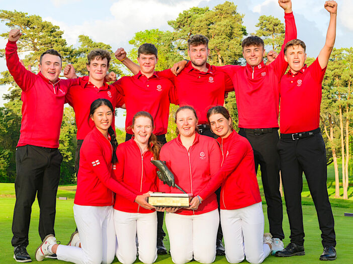 WHAT A COMEBACK: The England team retain The Seve Ballesteros Trophy at Worplesdon Golf Club