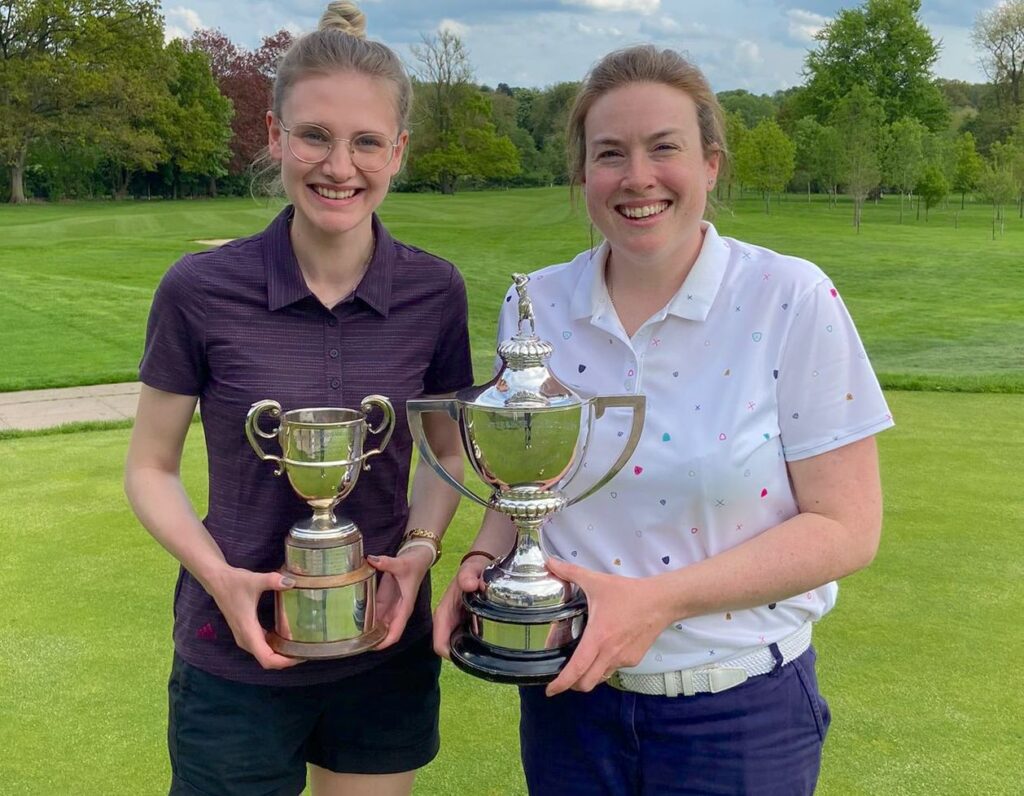 Runner-up Ellie York and champion Caz Parkes-Walley
