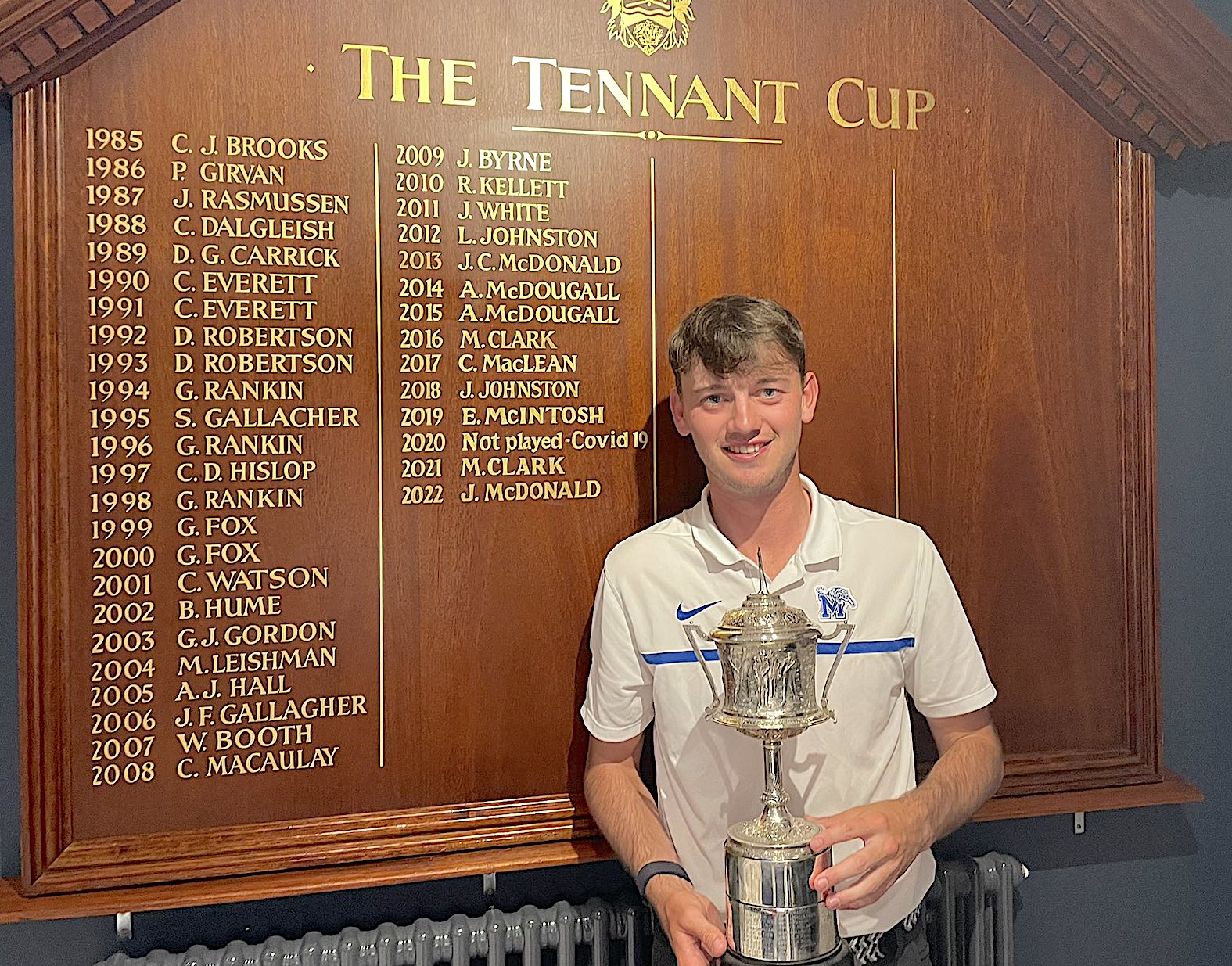 Tennant's Cup champion James Morgan