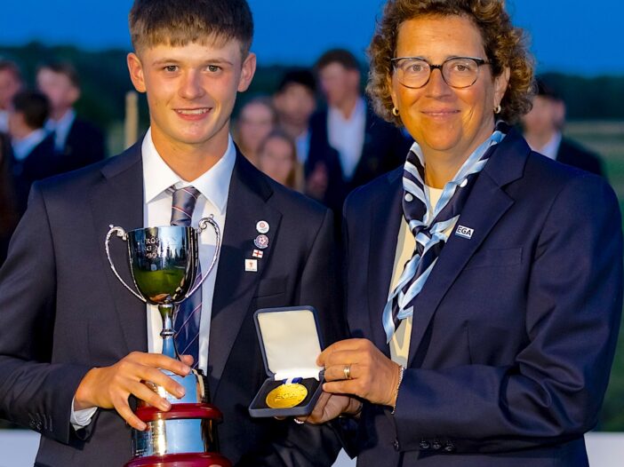 Ben Bolton is presented with his European Young Masters prize