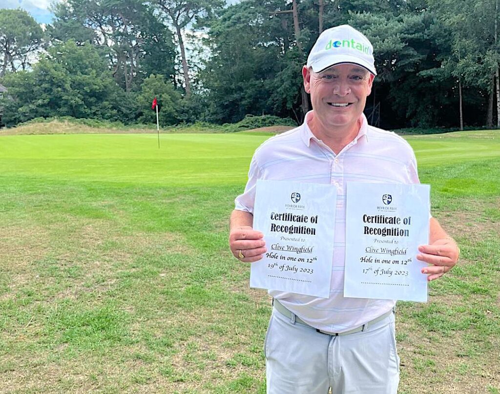 Clive Wingfield, who had two hole-in-ones in The Club at Meyrick Park's Seniors Championship