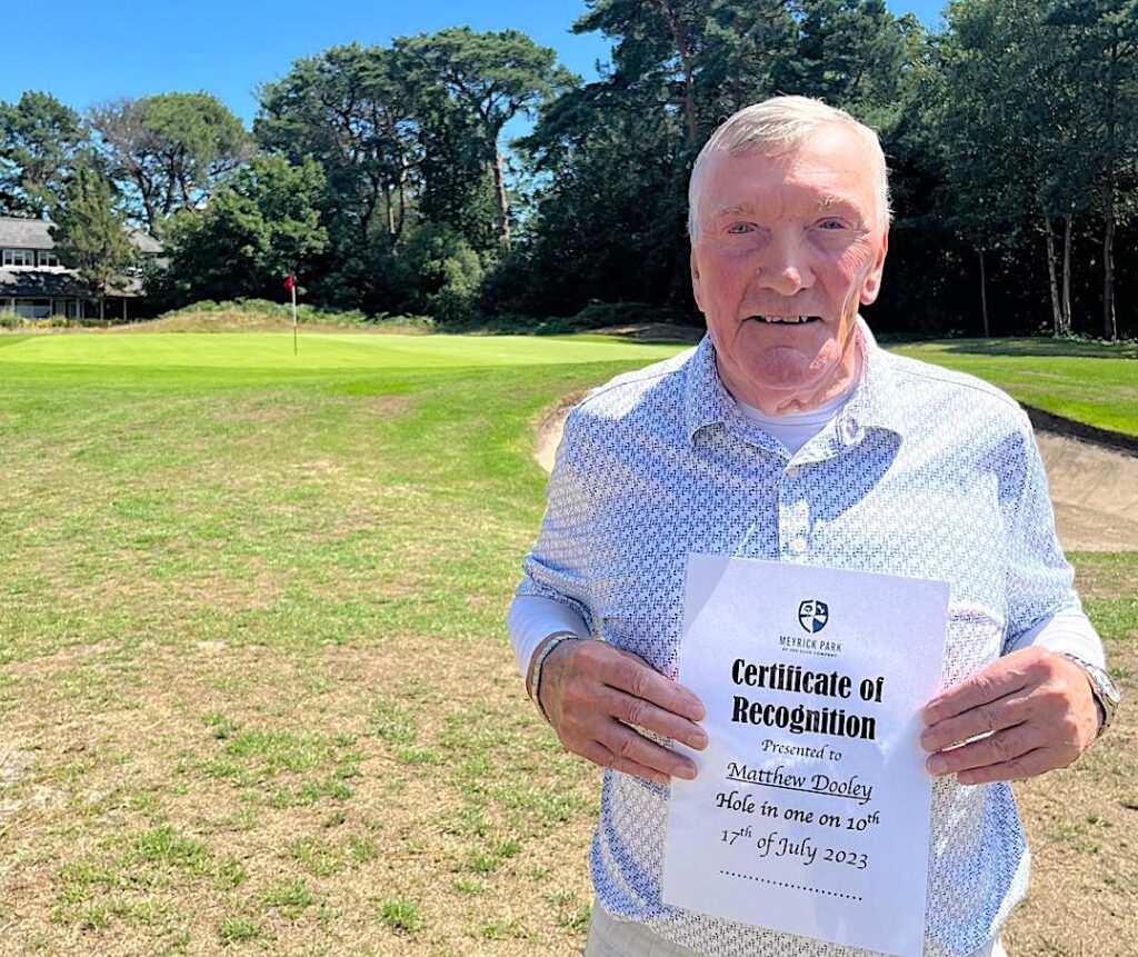 Matthew Dooley, who had a hole-in-one in The Club at Meyrick Park's Seniors Championship