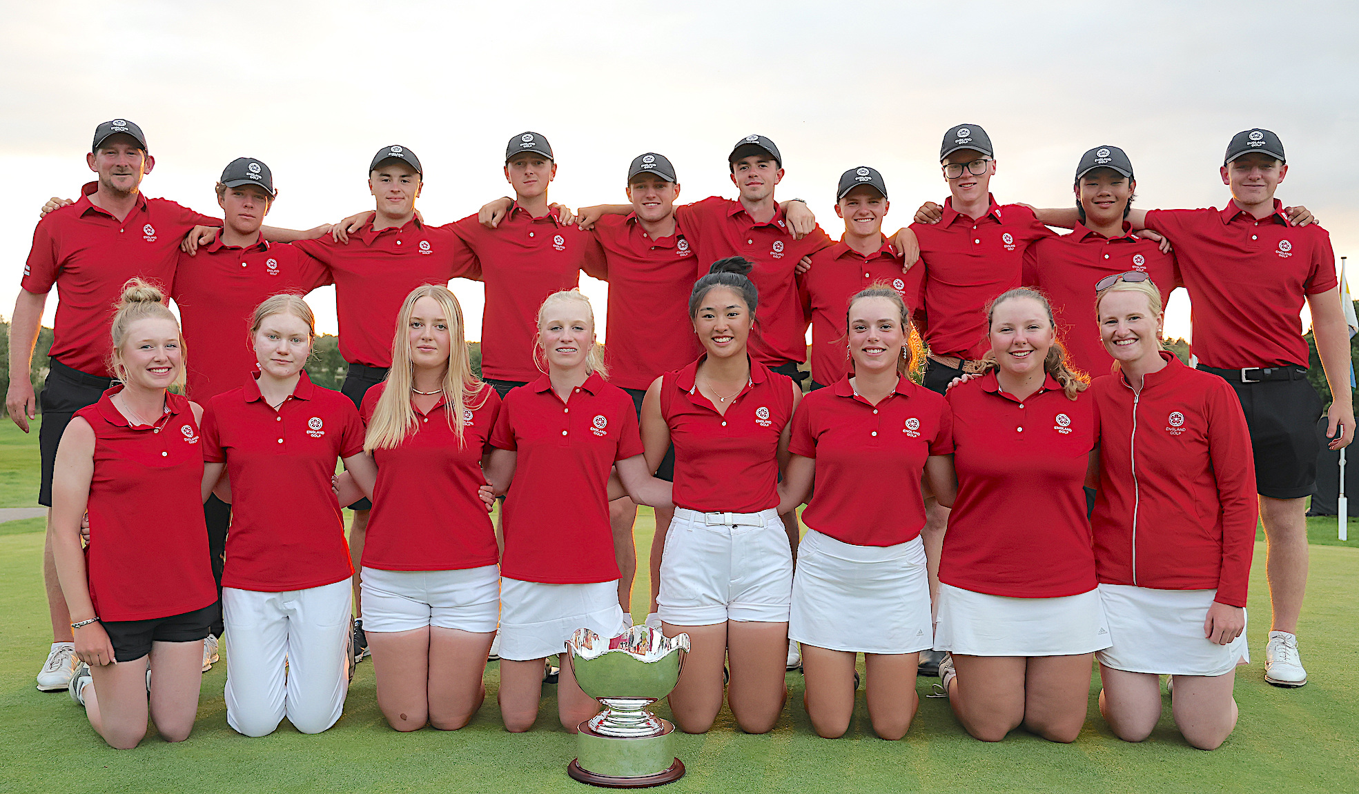 England are pictured after winning the Overall Girls and Boys event during the final day of the R&A Girls' and Boys' Home Internationals at Lindrick Golf Club PHOTO: Getty Images
